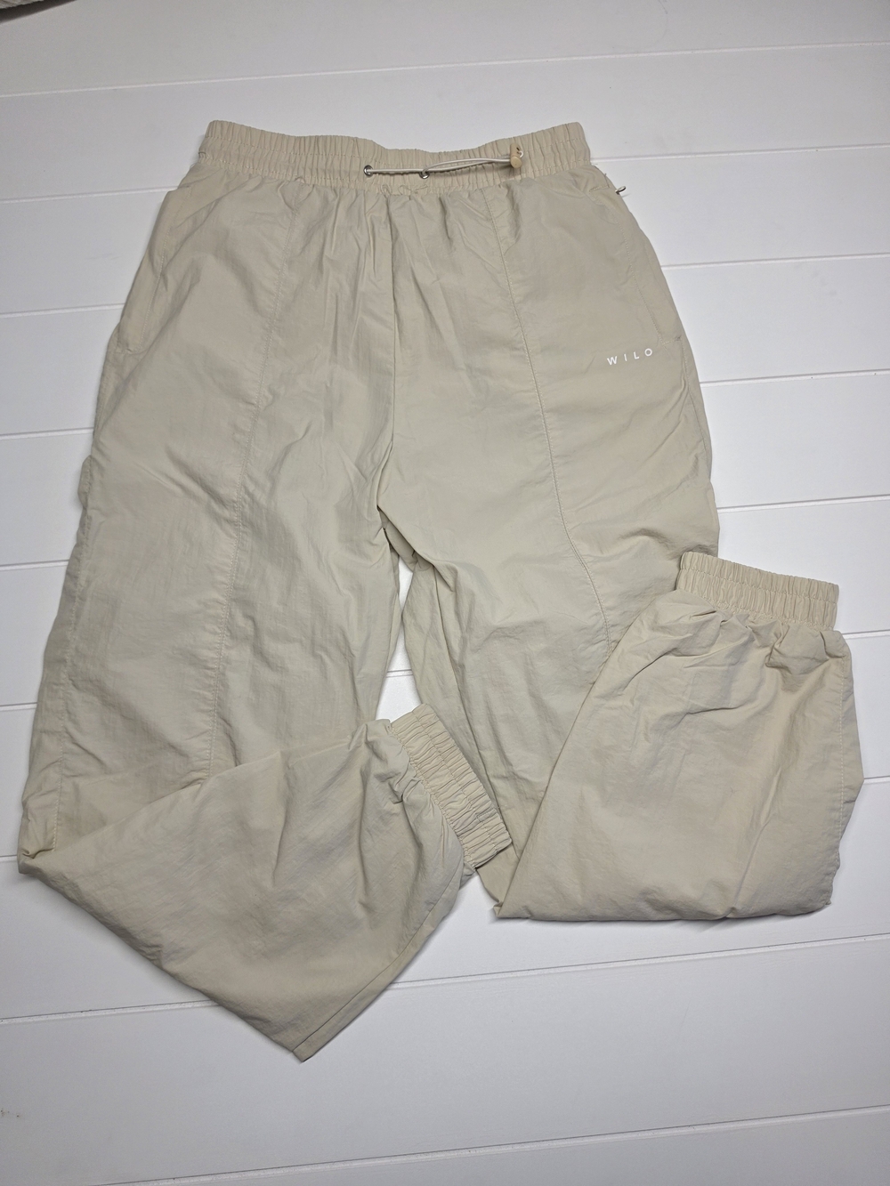 Wilo The Label Parachute Jogger Pants W/pockets Cream Womens SMALL - Picture 2 of 5